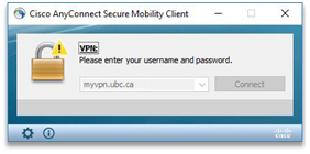 Cisco VPN connection window